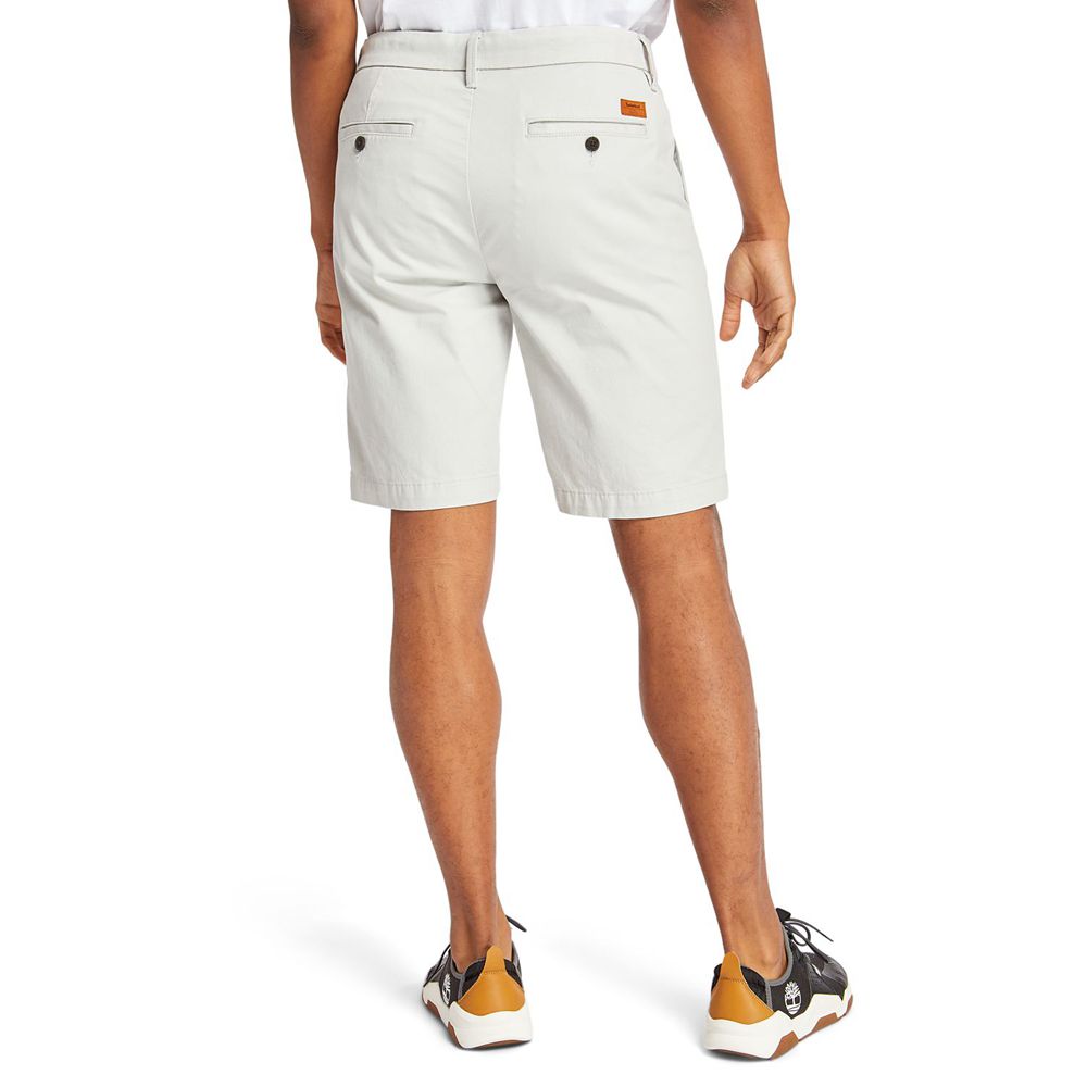 Timberland Mens Shorts Squam Lake Straight Fit Stretch Chino - White - India VH9384651